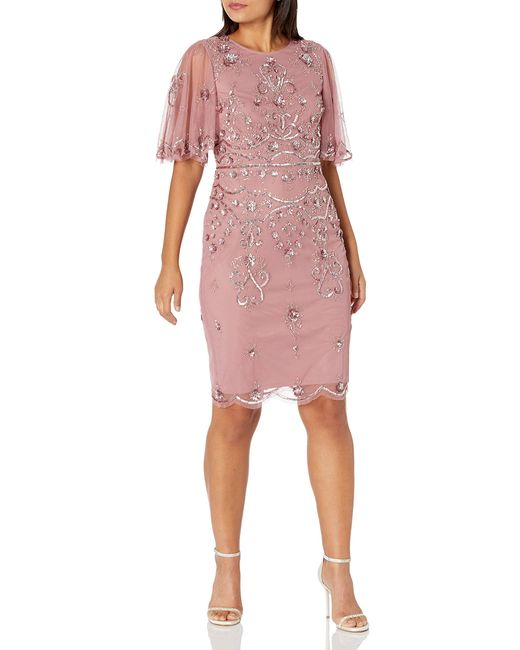 Adrianna Papell Floral Beaded Cocktail 