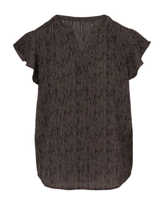Adrianna Papell Gray Flutter Sleeve Blouse