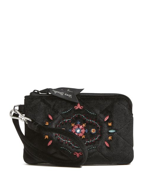 Vera Bradley Black Velvet Clip & Zip Mini Pouch Wallet