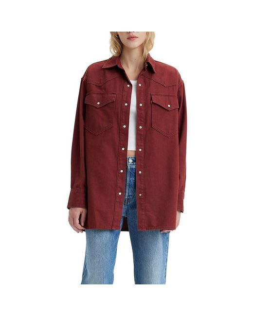 Levi's Red Dylan Relaxed Western Shirt