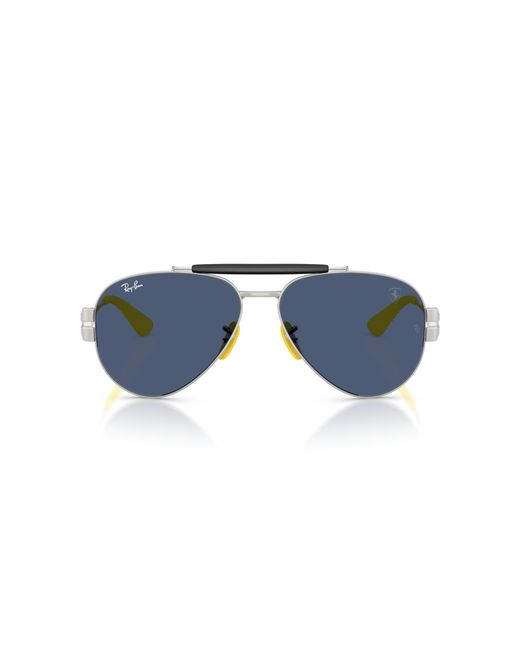 Ray-Ban Black Rb3762m Scuderia Ferrari Collection Round Sunglasses