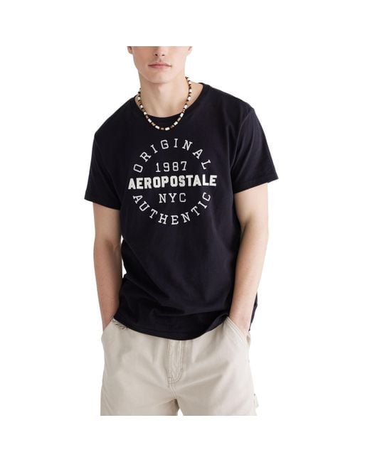 Aéropostale Black L2 Circle Short Sleeve Tee for men