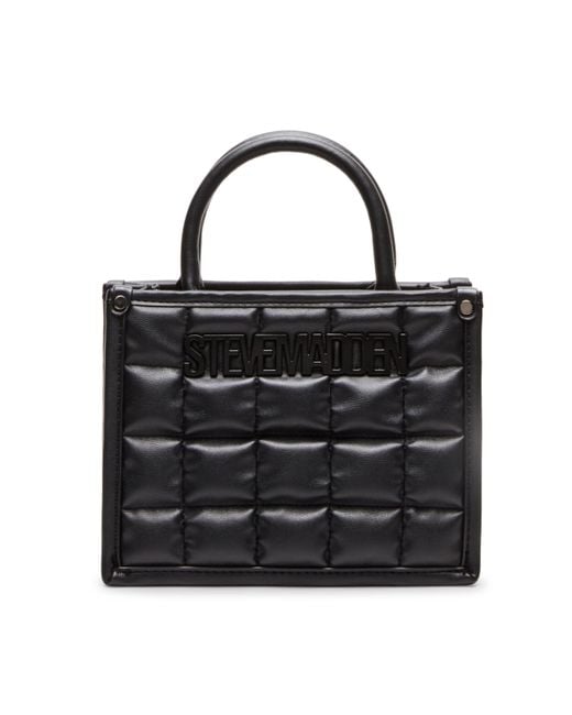 Steve Madden Black Bniko Square Quilted Crossbody