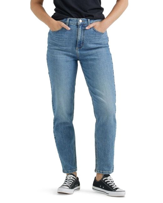 Lee Jeans Blue High Rise Mom Jean
