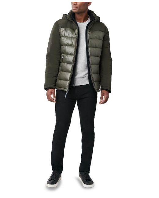 Nautica Mixed Media Insulated Puffer Jacket With Fleece Bib for Men | Lyst