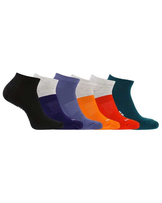 Merrell Blue Adult's Recycled Cushioned Socks-6 Pair Pack-hiking Arch Support & Moisture Agement