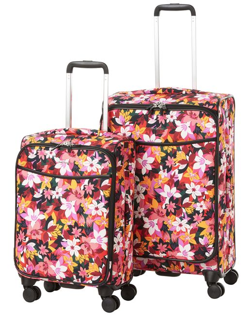 Vera Bradley Womens Softside Rolling Suitcase Luggage in Red Lyst