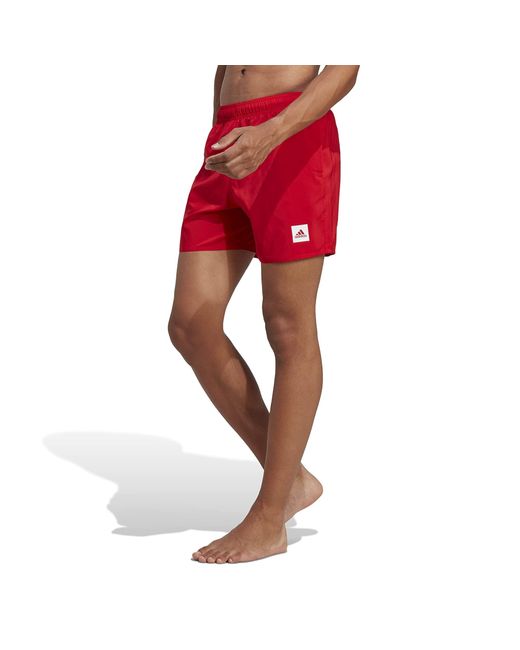 adidas Solid 15.5 Swim Shorts in Red for Men | Lyst