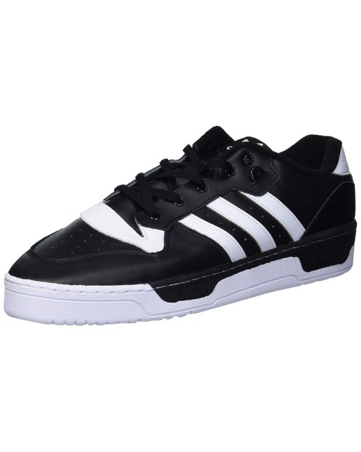 adidas Originals Lace Rivalry Low Sneaker in Black/White/White (Black
