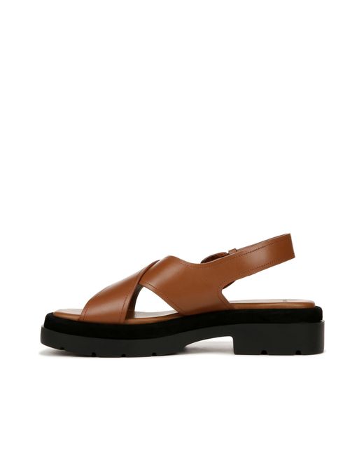 Vince S Helena Slingback Platform Sandal Sequoia Brown Leather 6 M