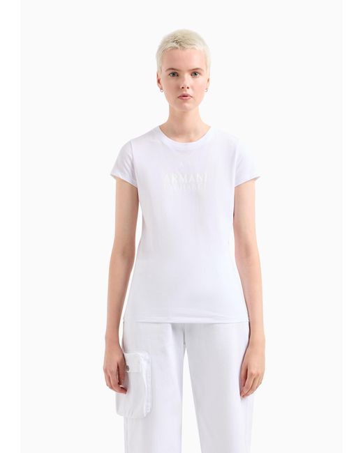 Emporio Armani White A | X Armani Exchange A|x Logo Cotton Jersey T-shirt