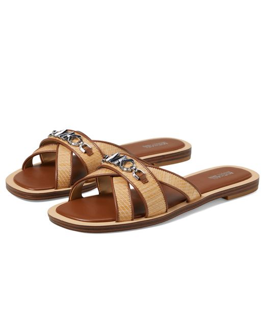 Michael Kors Brown Tiffanie Flat Slide Sandal