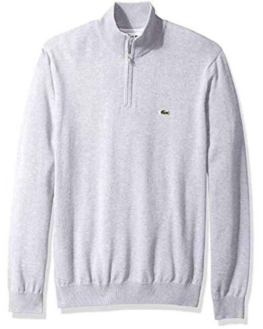 Download Lyst - Lacoste Long Sleeve 1/4 Zip Cotton Mock Neck ...