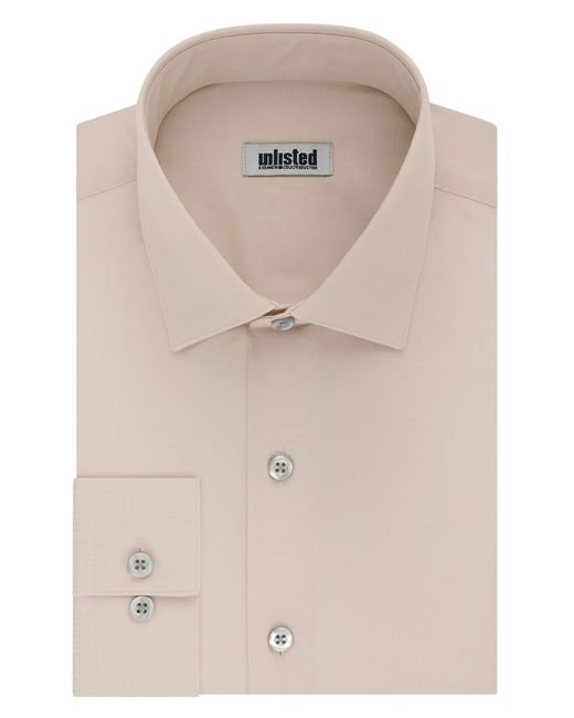 Kenneth Cole Unlisted Dress Shirt Regular Fit Solid in Natural for Men ...