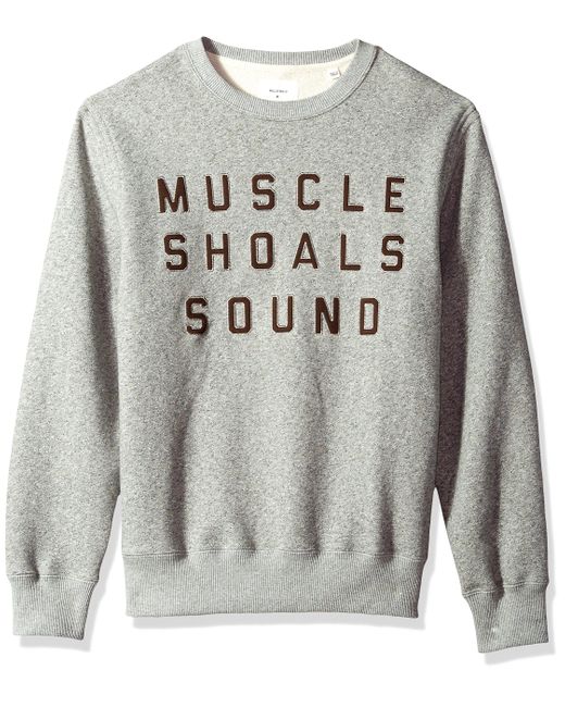 Billy Reid Gray Muscle Shoals Sound Crew Sweatshirt for men