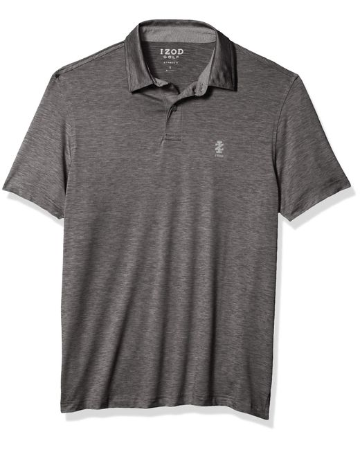 Izod Blue Golf Title Holder Short Sleeve Polo Black Medium for men