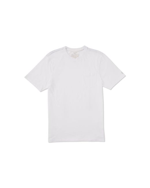 Volcom White Solid Modern Fit Pocket Short Sleeve Tee for men