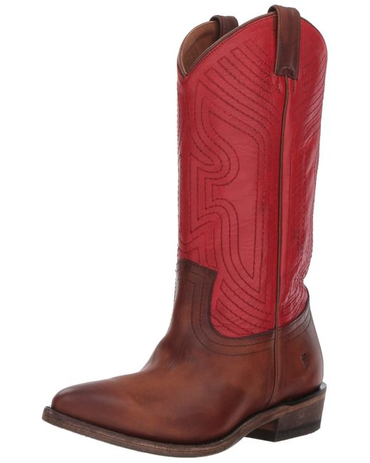 frye red cowboy boots