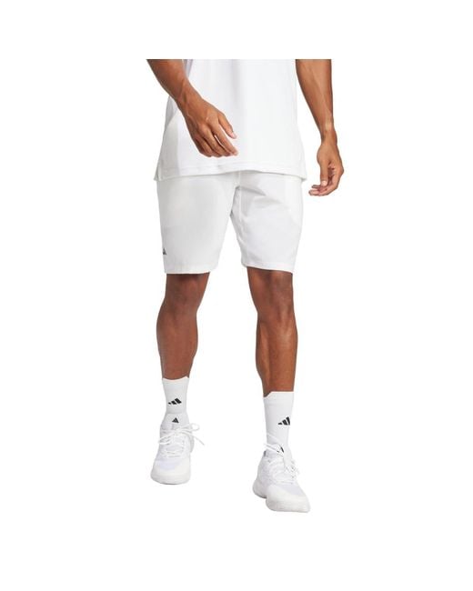 adidas Men's White Club Tennis Climacool Stretch Woven Shorts