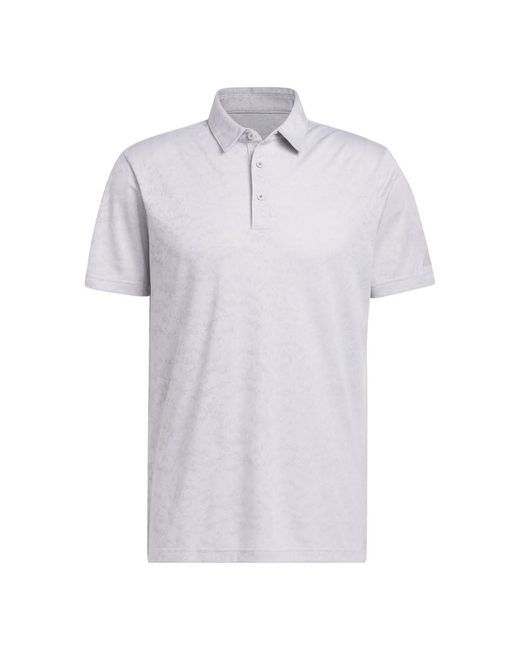 Adidas White Textured Jacquard Polo Shirt for men