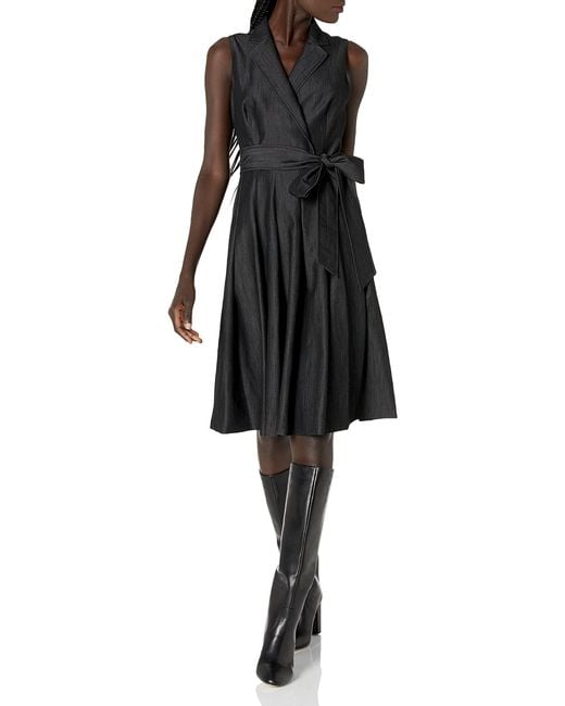 anne klein black wrap dress