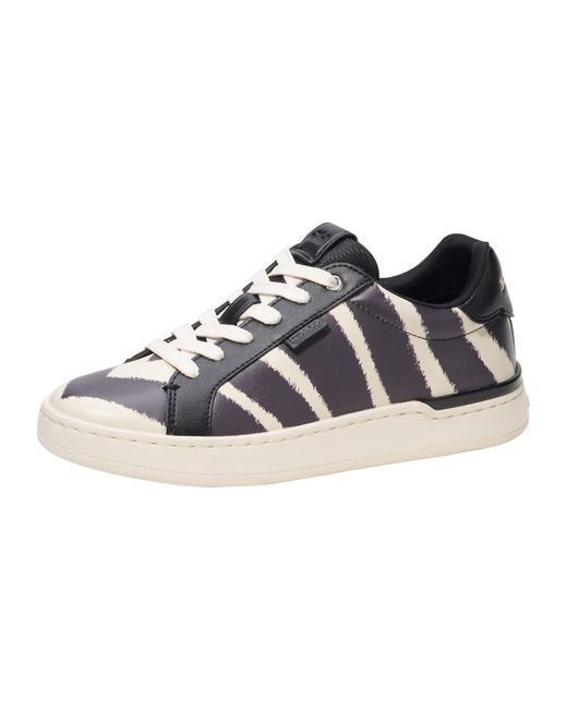COACH Blue Lowline Printed Leather Sneaker