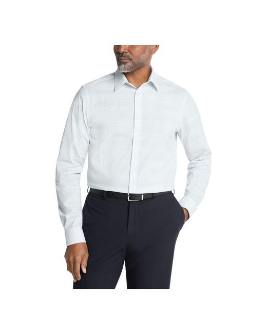 Calvin Klein Men's White Dress Shirt Non Iron Stretch Slim Fit Check -  www.lacanasteria.com.mx