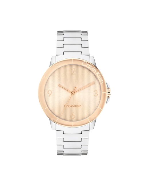 Calvin Klein White 3h Quartz Watch Stainless Steel - Water Resistant 3 Atm/30 Meters - A Sporty Style For Fashion - 36