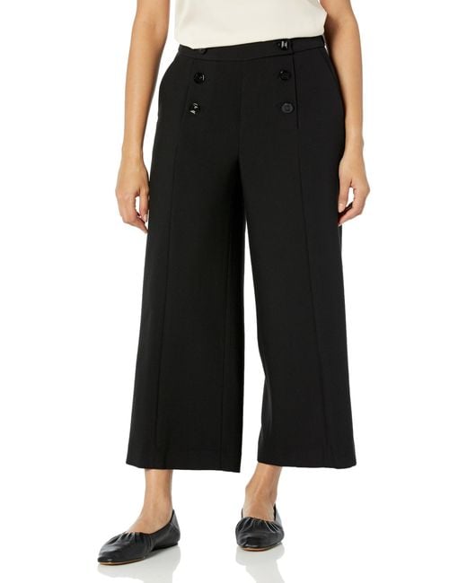 Karl Lagerfeld Black Paris Suiting Crop Pant