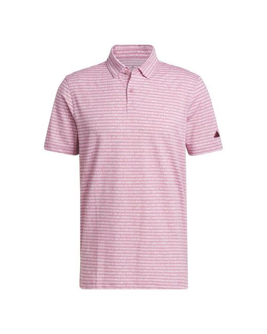 Adidas Pink Go-to Stripe Polo Shirt for men