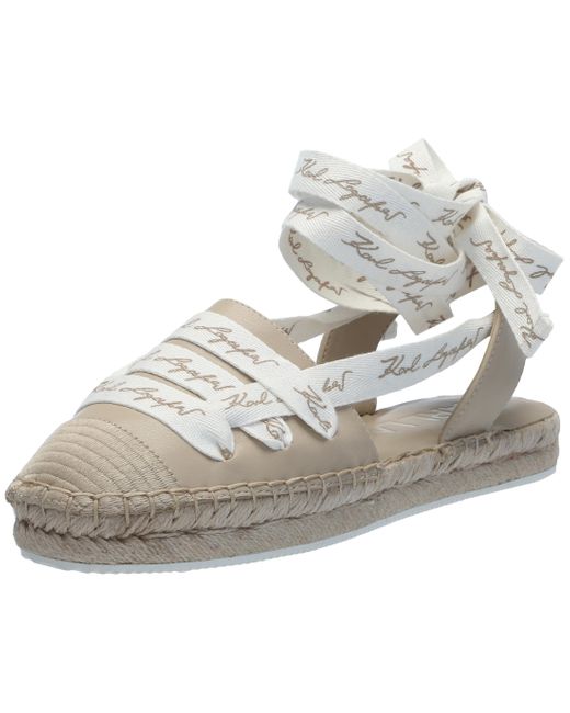 Karl Lagerfeld Women's Metallic Paris Mariko-ankle Wrap Espadrille