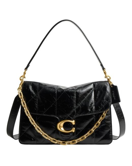 COACH Black Quilted Chain Tabby Shoulder Bag 35