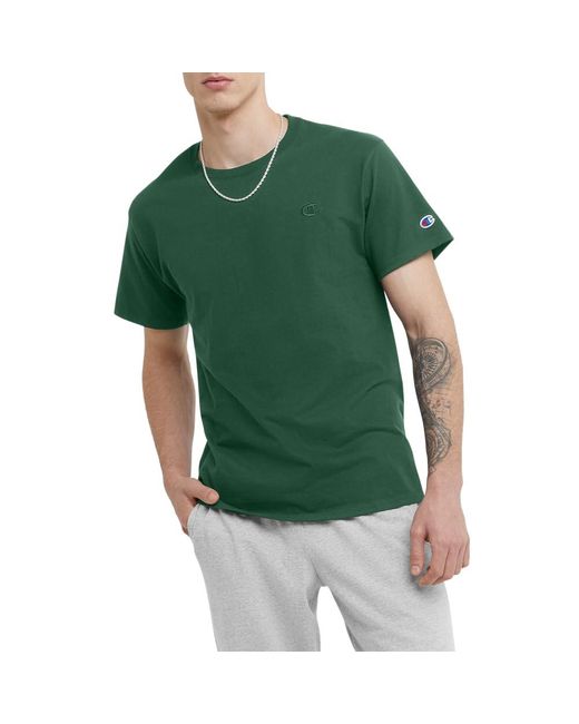 Champion Green Mens Classic Jersey Tee Shirt for men