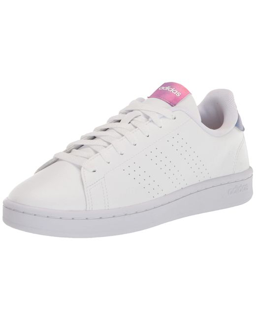 adidas Synthetic Advantage Tennis Shoe in White/White/White (White) Lyst