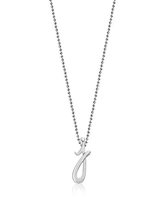 Alex Woo Little Autograph Letter J Necklace Silver One Size In Alex Woo Metallic Little Autograph Letter J Necklace Silver