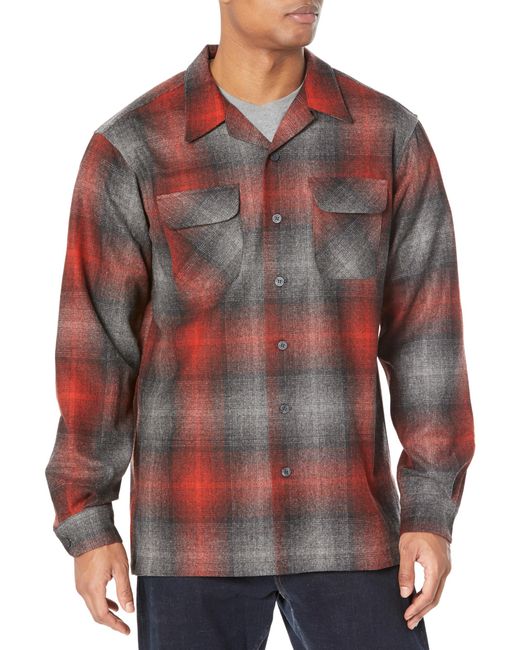 Pendleton Red Size Long Sleeve Tall Board Shirt for men