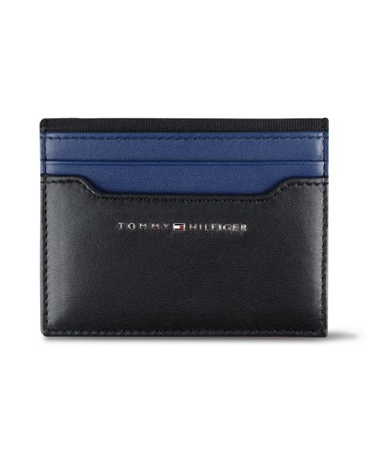 Tommy Hilfiger Blue Leather Slim Front Pocket Wallet for men