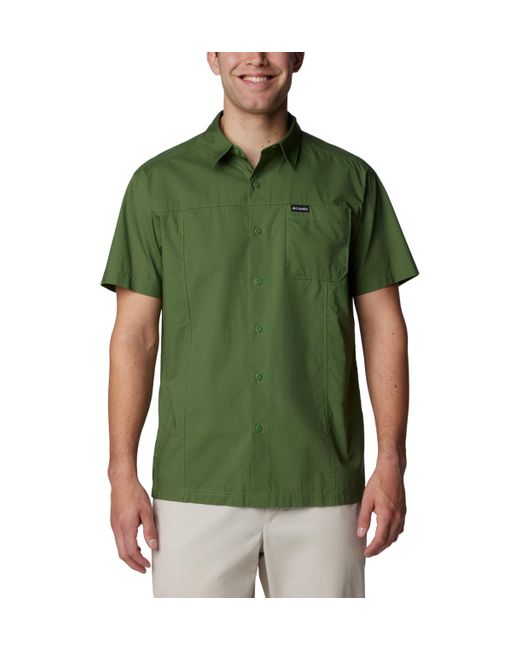 Columbia Green Pine Canyon Short Sleeve Work Shirt for men