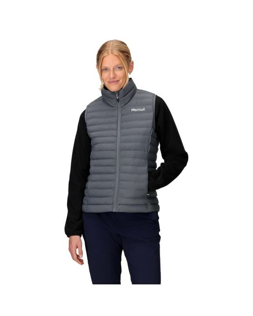 Marmot Blue Echo Featherless Vest- Lightweight Down Alternative Puffer Vest