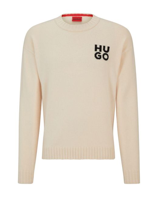 HUGO White San Cassio Sweater for men