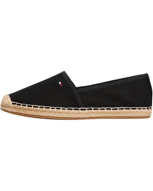 Tommy Hilfiger Black 's Flag Canvas Espadrilles With Logo