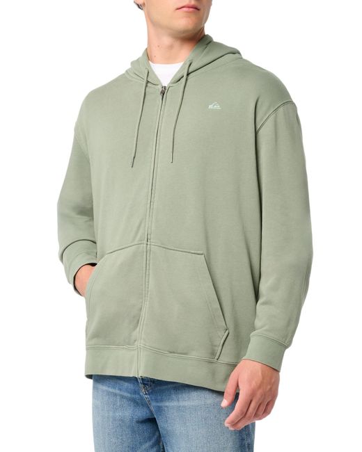 Quiksilver Green Salt Water Zip Hoodie Sweatshirt Hooded for men