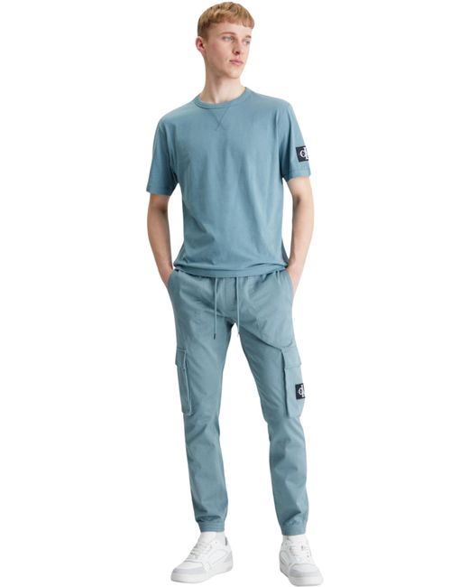 Calvin Klein Blue Skinny Washed Cargo Pant J30j324696 Woven for men