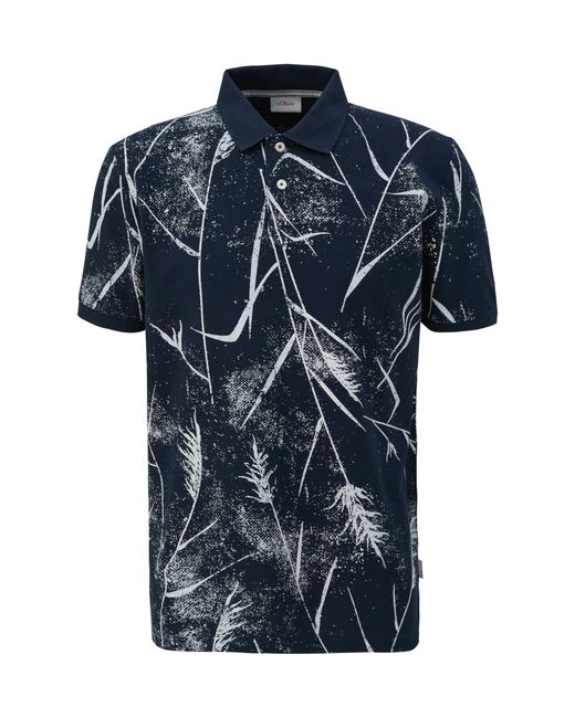 S.oliver 2143942 Poloshirt mit Allover Print in Blue für Herren