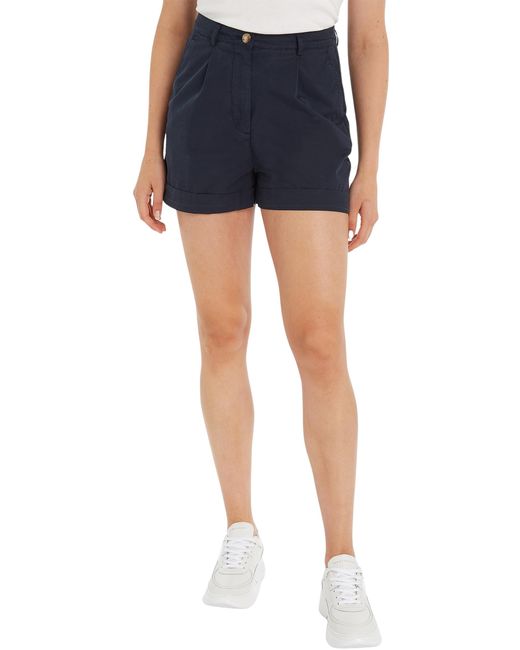 Mujer Pantalón shorts Cotton corto Tommy Hilfiger de color Blue