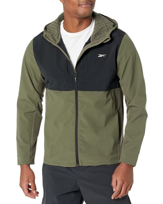 Reebok Green Full-zip Hooded Jacket Sweatshirt for men