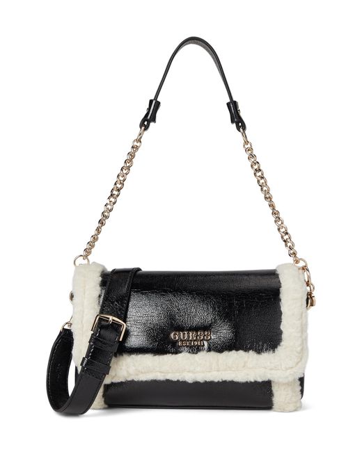 Guess Davika Flap Shoulder Bag Black