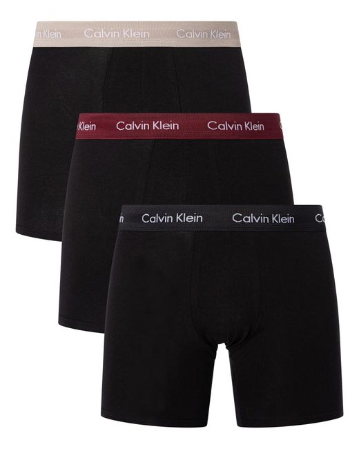 Hombre Pack de 3 Bóxers Algodón con Stretch Calvin Klein de hombre de color Black
