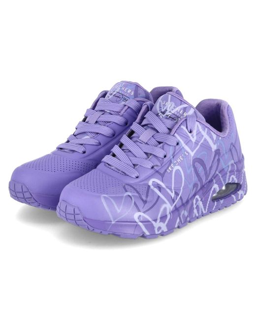 Skechers Purple Low Sneaker UNO Spread The Love Lila Synthetik