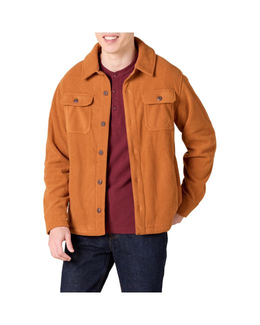 Amazon Essentials Polar Fleece Jack Met Lange Mouwen in het Orange voor heren